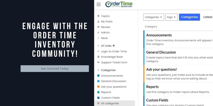 Focusing on Community: The Order Time Inventory Forum