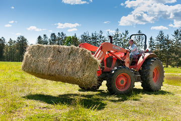 Acabonac Farms tractor and hay bale
