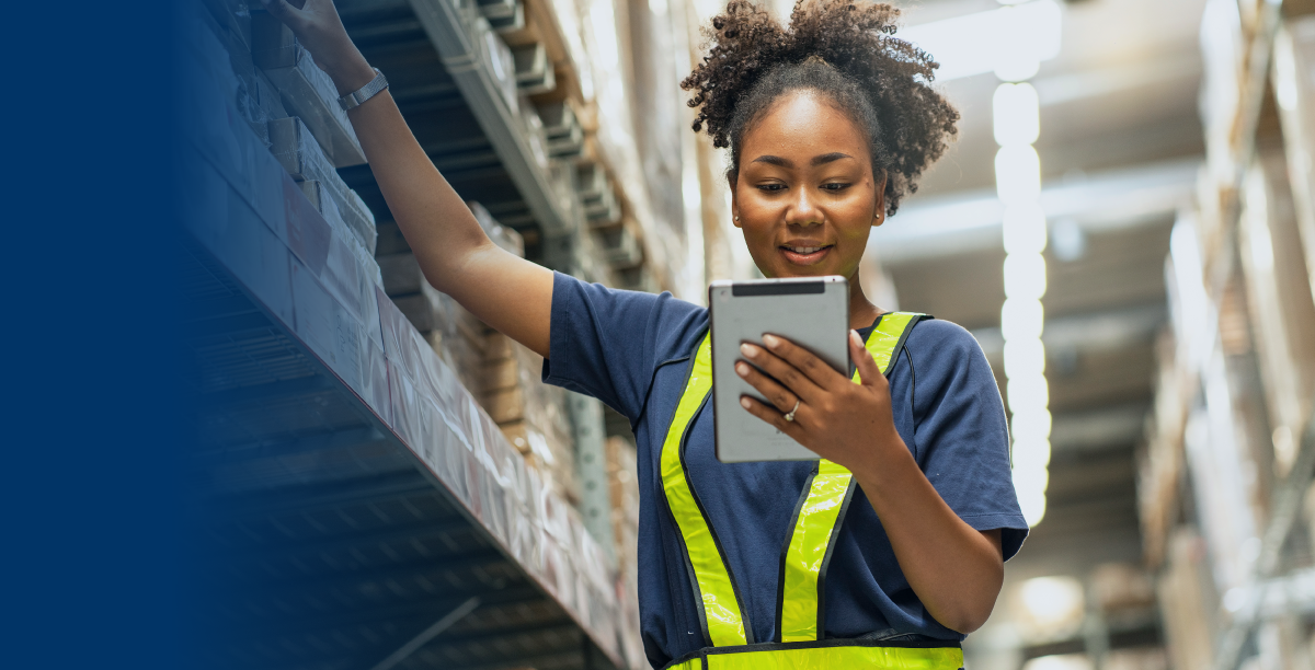 woman looking at inventory