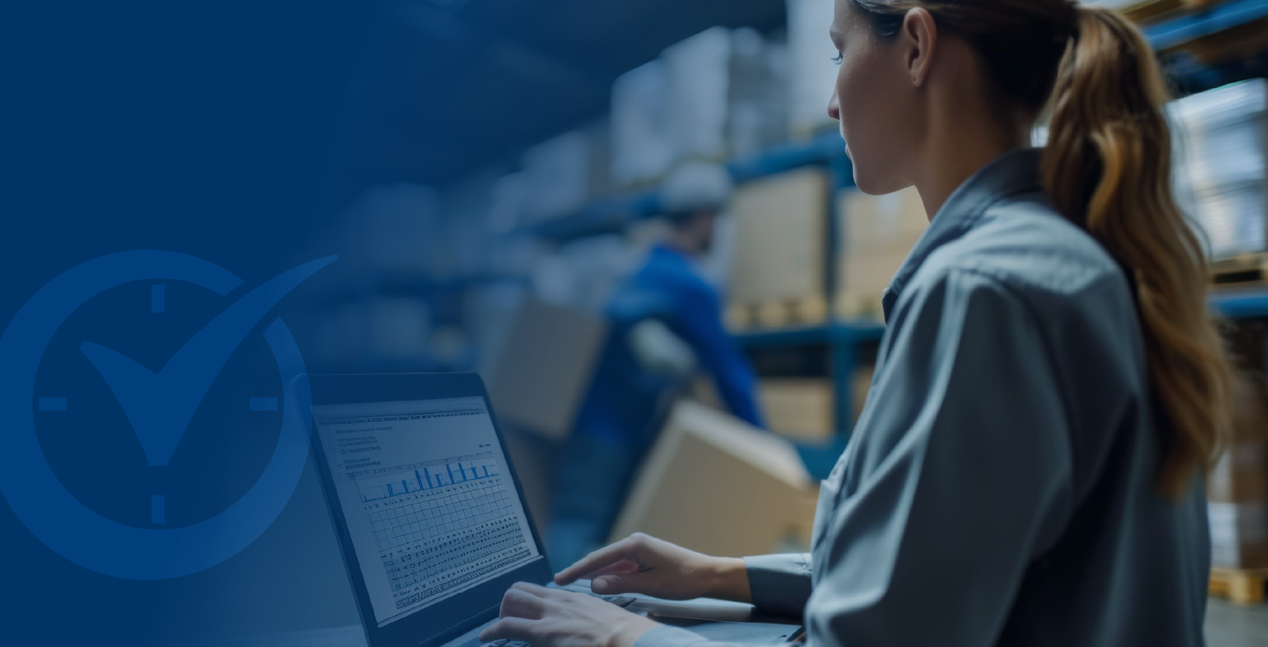 Woman working on a spreadsheet